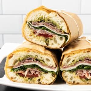 Pepperoni and mozzarella sandwich